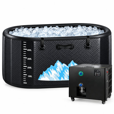 Cold Plunge Tub Designed for Recovery, 248 Gallon Capacity, 1HP Chiller System, WiFi Control