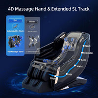 Massage Chair 4D Full Body Extended Sl-Track Zero Gravity Shiatsu Recliner